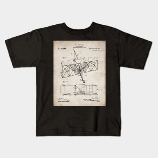 Wright Brothers Machine Patent - Airplane Art - Antique Kids T-Shirt